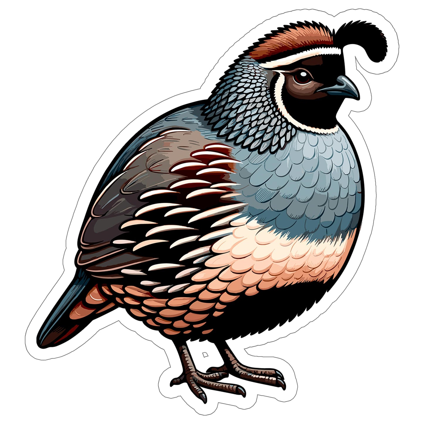Quail Sticker Decal Vinyl Small Waterproof for Water Bottle Mug Passport Book Scrapbook Notebook Laptop Tumbler Skateboard Computer Phone Size Funny Gift Car Stickers ID44990