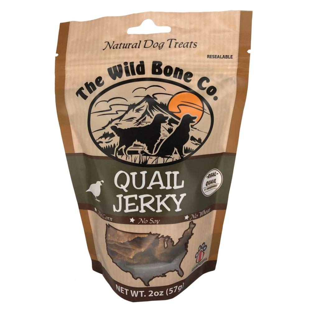Wild Bone Company Quail Jerky Natural Dog Treats 2 Ounces Made in The USA